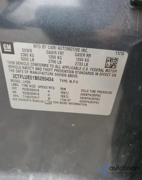 2011 GMC Terrain Slt из США, поврежденный, VIN 2CTFLUE51B6289434